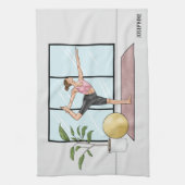 Dancer's Pose Yoga Natarajasana Gepersonaliseerde Theedoek (Verticaal)