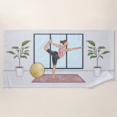 Dancer's Pose Yoga Natarajasana met aangepaste naa Strandlaken (Voorkant)