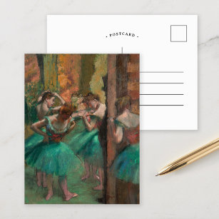 Dancers, roze en groen   Edgar Degas Briefkaart