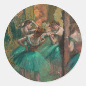 Dancers, roze en groen | Edgar Degas Ronde Sticker (Voorkant)