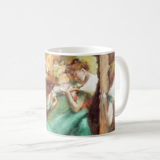 Dancers Roze en Groen van Edgar Degas Koffiemok (Voorkant rechts)