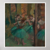 Dancers, roze en groen van Edgar Degas Poster (Voorkant)
