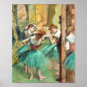 Dancers Roze en Groen van Edgar Degas Poster