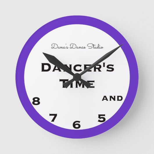 Dancer's Time 5, 6, 7 en 8 Novelty Paars Ronde Klok (Voorkant)