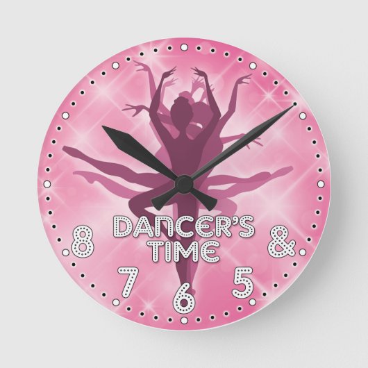 Dancer's Time Personalized Wall Clock Ronde Klok (Voorkant)