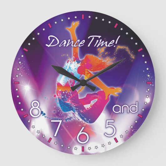 Dancer's Time Wall Clock Grote Klok (Voorkant)