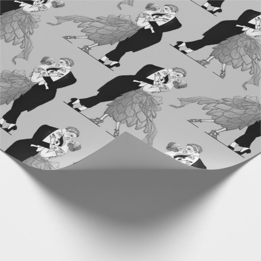 Dancers uit de jaren 20 cadeaupapier (Hoek)