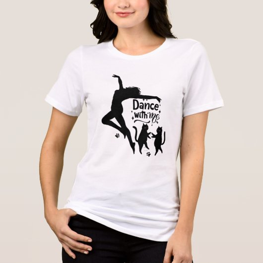 Dancewithme Cat Shirt - Leuke typografische dansen (Voorkant)