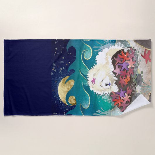 DANCIN MET DE STARZ cream chow strandlaken (Voorkant)