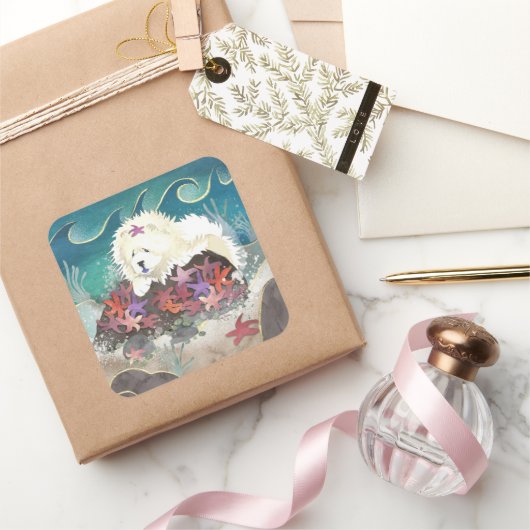 DANCIN MET DE STARZ cream chow vierkante stickers (Geschenken)