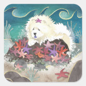 DANCIN MET DE STARZ cream chow vierkante stickers (Voorkant)