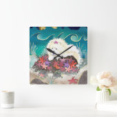 DANCIN MET DE STARZ Cream Chow -Wandklok Vierkante Klok (Huis)