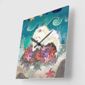 DANCIN MET DE STARZ Cream Chow -Wandklok Vierkante Klok (Hoek)