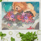 DANCIN MET DE STARZ Red Chow - Keukenhanddoek (Gevouwen)