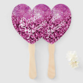 Dancin' Romancin' Pink Heart Handwaaier (Voorkant en achterkant)