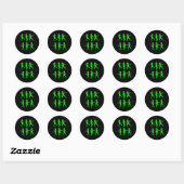 Dancing Aliens Halloween Green Alien Dance Kinder Ronde Sticker (Vel)