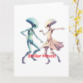 Dancing Aliens Kaart (Gele Bloem)