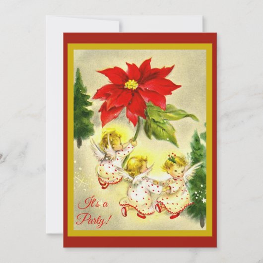 Dancing Angels kerstfeest uitnodiging (Voorkant)