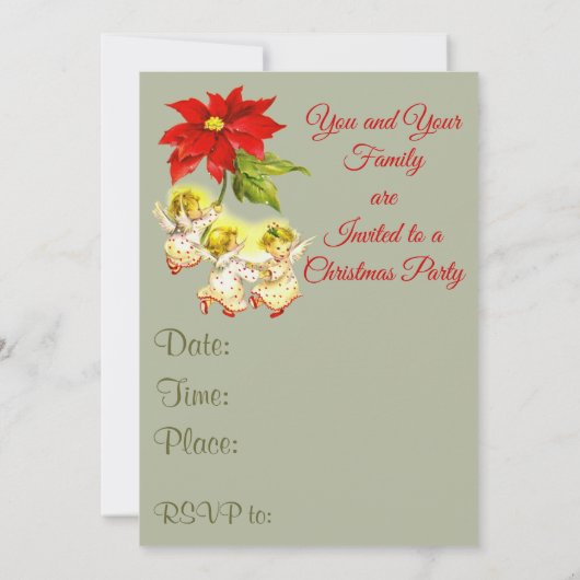 Dancing Angels kerstfeest uitnodiging (Achterkant)