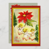 Dancing Angels kerstfeest uitnodiging (Voorkant / Achterkant)