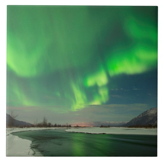 Dancing Aurora Tegeltje (Voorkant)