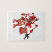 Dancing Aztec shaman-krijger Legpuzzel (Horizontaal)