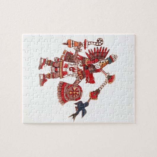 Dancing Aztec shaman-krijger Legpuzzel (Horizontaal)