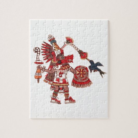 Dancing Aztec shaman-krijger Legpuzzel (Verticaal)
