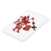 Dancing Aztec shaman-krijger Magneet (Linkerzijde)