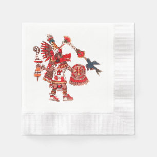Dancing Aztec shaman-krijger Servetten