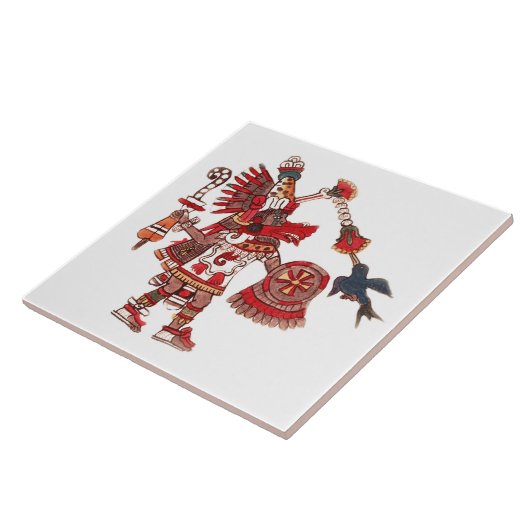 Dancing Aztec shaman-krijger Tegeltje (Zijkant)