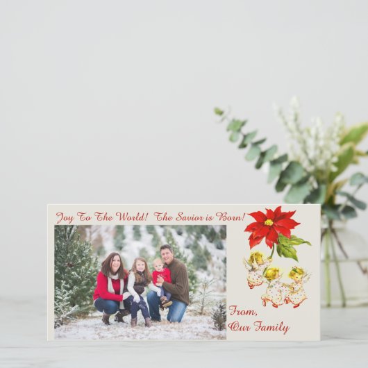  Dancing Baby Angels Fotokaart Feestdagenkaart (Staand voorkant)