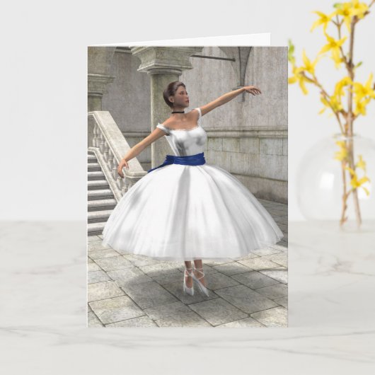 Dancing Ballerina Birthday Card Kaart (Gele Bloem)
