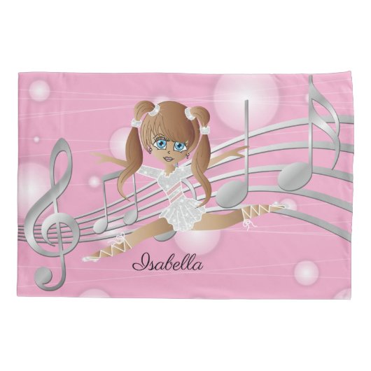 Dancing Ballerina Girl - Brunette Kussensloop (Achterkant)