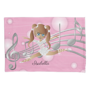 Dancing Ballerina Girl - Brunette Kussensloop