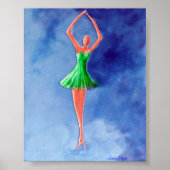 Dancing Ballerina, Green Poster (Voorkant)
