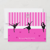 Dancing Ballerina silhouette Birthday Invitation Kaart (Achterkant)