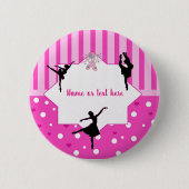 Dancing Ballerina silhouette Birthday party Ronde Button 5,7 Cm (Voorkant)