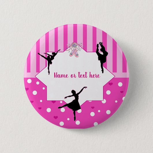 Dancing Ballerina silhouette Birthday party Ronde Button 5,7 Cm (Voorkant)