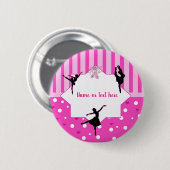 Dancing Ballerina silhouette Birthday party Ronde Button 5,7 Cm (Voorkant /achterkant)