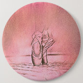 Dancing Ballet Shoes Pink Ballerina Ronde Button 6,0 Cm (Voorkant)