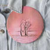 Dancing Ballet Shoes Pink Ballerina Ronde Button 6,0 Cm (In situ)