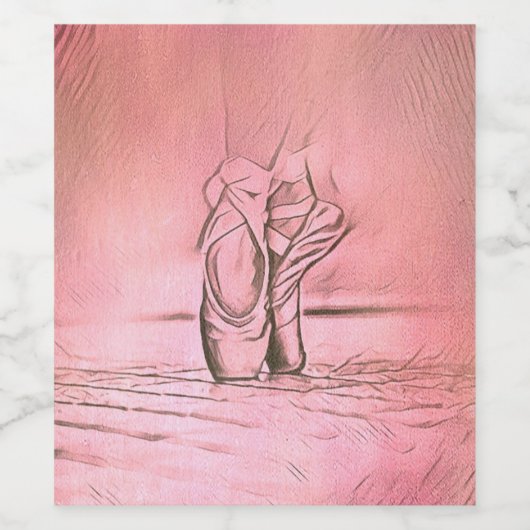 Dancing Ballet Shoes Pink Ballerina Wijn Etiket (Enkel label)