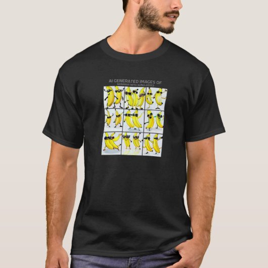 Dancing Bananas Zonnebril AI Generated Art Meme T-shirt (Voorkant)