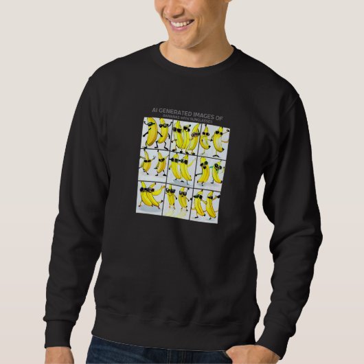Dancing Bananas Zonnebril AI Generated Art Meme Trui (Voorkant)