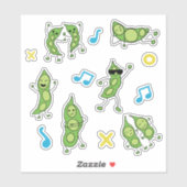 "Dancing Beans" Grappige Edamame Sticker Sheet (Vel)