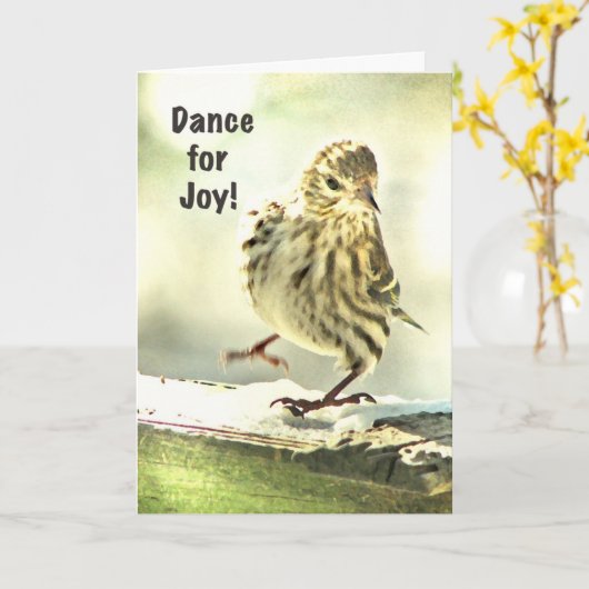 Dancing Bird Moederdag Kaart (Gele Bloem)