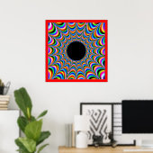 Dancing Black Circle with Beaming Colors Poster (Thuiskantoor)
