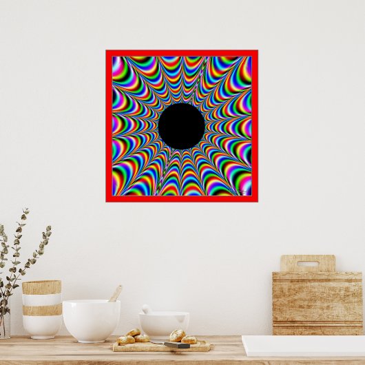 Dancing Black Circle with Beaming Colors Poster (Keuken)