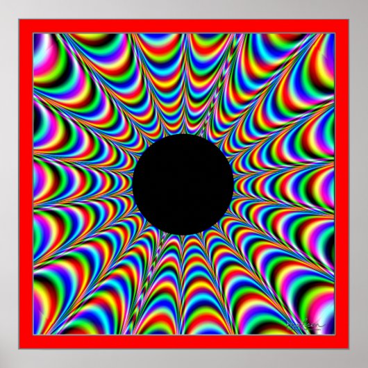 Dancing Black Circle with Beaming Colors Poster (Voorkant)